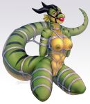 2_horns adhara anthro areola arms_tied athletic athletic_anthro athletic_female ball_gag bdsm big_breasts big_tail black_horn blue_eyes bondage bound breast_bondage breast_squeeze breasts crotch_rope curvy_figure dragon eyelashes female fully_bound gag gagged genitals green_areola green_body green_nipples green_scales halter hands_behind_back harness_ball_gag harness_gag horn kneeling legs_tied muffled mythological_creature mythological_scalie mythology navel neck_tied nipples nude nude_anthro nude_female open_mouth open_mouth_gag restraints rope rope_bondage rope_harness scales scalie simple_background solo squeezing striped_body striped_scales stripes submissive submissive_anthro submissive_female tail tail_bondage tail_tied thick_thighs vulva white_background wingless_dragon yellow_body yellow_scales zeveth