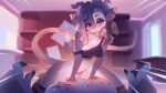 16:9 american_opossum anthro bedroom_eyes big_ears breasts chest_tuft claws clothed clothing confusion curvy_figure day detailed_background digital_drawing_(artwork) digital_media_(artwork) digital_painting_(artwork) door dreadlocks duo faceless_character faceless_male female first_person_view flirting fur furlough_games furniture genitals glistening glistening_body grey_body grey_fur hand_on_belly hi_res hip_tuft kristin_(furlough_games) line_art long_tail looking_at_viewer male male/female mammal marsupial mostly_nude motion_lines multicolored_body multicolored_fur narrowed_eyes nipple_outline open_door painting_(artwork) partially_clothed pussy_floss seductive sex_and_the_furry_titty sitting sitting_on_another small_breasts smile suggestive tail thick_thighs topwear tuft tufted_fur ulitochka virginia_opossum vulva wardrobe widescreen window