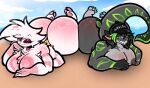 2_toes 4_arms 4_fingers 4_toes 5_fingers :3 angel_dust animal_humanoid anthro aquatic arachnid arachnid_humanoid arthropod arthropod_humanoid baseball_cap beach bedroom_eyes big_breasts big_butt bikini bikini_bottom breast_size_difference breasts busty_boy_(lore) butt claws clothing collar duo feet female fingers fish greenfuzzyboii hair hat hazbin_hotel headgear headwear heart_symbol hellaverse heterochromia highlights_(coloring) huge_breasts huge_butt humanoid leon_ken_(furry_studios) long_hair looking_at_viewer male_(lore) multi_arm multi_limb narrowed_eyes sea seductive shark sharp_teeth smile smiling_at_viewer spider_humanoid swimwear teeth toe_claws toes two-piece_swimsuit water