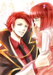  1girl blush brother_and_sister cape kaoru red_hair siblings tears umineko_no_naku_koro_ni ushiromiya_ange ushiromiya_battler younger 