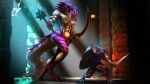 16:9 4k absurd_res anthro duo female fight hi_res humanoid hybrid kobold male scalie standoff vornaart widescreen