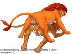 2007 anal anthro anthro_on_feral anthro_penetrated anus balls bestiality bodily_fluids cum disney duo feral feral_penetrating feral_penetrating_anthro from_behind_position genital_fluids genitals jc_(artist) kiwa male male/male masturbating_while_penetrated masturbation nude open_mouth pawpads penetration rear_view sex simba_(the_lion_king) the_lion_king