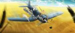 absurd_res action_pose aircraft airplane anthro crash damaged_vehicle explosion falling field group hi_res hyena male male/male mammal midair mustelid musteline open_mouth otter panicking pilot plane_crash pose raised_arms rory_vwv smoke trio true_musteline vehicle weasel wheat_field