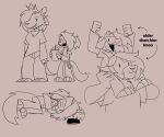 2026 6:5 american_opossum anthro arrow_pointing_to_face bovid caprine carrying_another cellphone container cup digital_drawing_(artwork) digital_media_(artwork) directional_arrow disposable_cup domestic_goat electronics english_description english_text fan_character female fluffy fluffy_hair generation_4_pokemon goat group hair hair_over_eye hi_res holding_container holding_cup holding_object hug hugging_object hugging_plushie humanoid_hands lying male mammal marsupial nintendo on_side open_mouth phone piggyback plushie pokemon pokemon_(species) pygmy_goat riolu riolu_(somesacredbird) sharp_teeth sketch sleeping smartphone smile somesacredbird standing tail teeth text trio virginia_opossum vivian_(hisstress)