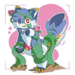 1:1 ahegao anthro balls bioluminescence bioluminescent_markings blue_body blue_fur blush canid canine canis erection floral_markings floral_penis flower flower_petals_on_penis fluffy fluffy_tail fur fur_markings genitals glowing glowing_eyes green_body green_fur green_hair hair heart_eyes heart_symbol heterochromia looking_at_viewer looking_pleasured male mammal markings open_mouth parasite pawpads penis petals pink_background plant plant_growth plant_parasite plant_penis rose_petals simple_background smile solo standing starrin tail tail_tuft tuft vines white_body white_fur wolf yellow_pawpads