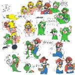 1:1 2022 4_fingers anthro arms_bent bam_ml beep-0 belly black_eyes black_facial_hair black_mustache blonde_hair blue_clothing blue_ear_piercing blue_eyes blue_inner_ear blue_overalls bodily_fluids bottomless bottomless_anthro bottomless_female breasts brother_(lore) brothers_(lore) buckteeth button_(fastener) cellphone closed_frown clothed clothed_anthro clothed_female clothed_human clothed_male clothing colored cross-popping_vein crossover crown derp_eyes dialogue digital_drawing_(artwork) digital_media_(artwork) directional_arrow dress ear_piercing eating eating_food electronics ellipsis exclamation_point eye_contact facial_hair featureless_crotch featureless_legs female female_human fingers fist floating_ears food frown fully_clothed fully_clothed_human fully_clothed_male fur gatling_gun gem gesture gloves green_body green_clothing green_hat green_headwear green_onesie green_shirt green_skin green_topwear green_yoshi group grumpy gun hair half-closed_eyes hand_gesture hand_on_shoulder hand_pawpads handwear happy hat headgear headwear heart_symbol holding_cellphone holding_food holding_gatling_gun holding_object holding_phone holding_photo holding_pizza holding_ranged_weapon holding_smartphone holding_weapon human jumping korean_description korean_text lagomorph larger_female larger_human larger_male light lighting limbless long_ears looking_at_another looking_away luigi lute machine machine_gun male male/female male_anthro male_human mammal mandolin mario mario_bros mario_plus_rabbids_kingdom_battle mitten_hands motion_lines mouth_closed multicolored_body musical_instrument mustache narrowed_eyes nervous nervous_smile nervous_sweat nintendo no_eyebrows noseless onesie open_mouth open_smile overalls pawpads phone piercing pink_clothing pink_dress pink_shirt pink_topwear pizza pizza_slice playing_mandolin playing_music plucked_string_instrument pointing pose princess_peach rabbid rabbid_luigi rabbid_mario rabbid_peach rabbid_yoshi ranged_weapon raving_rabbids rayman_(series) red_clothing red_hat red_headwear red_shell red_shirt red_tongue red_topwear riding robot ruby_(gem) sapphire_(gem) screen screen_face shell shirt shirtless_anthro shirtless_male short_legs sibling_(lore) sideways_hat sigh size_difference sketch_page smaller_anthro smaller_female smaller_male smartphone smile sparkles speech_bubble squint string_instrument sweat sweatdrop taking_picture taking_selfie talking_to_another tan_belly tan_body tan_eyelids tan_pawpads tan_skin teeth text tongue tongue_out toothpick toothpick_in_mouth topwear twins_(lore) two_tone_body ubisoft weapon white_body white_clothing white_fur white_gloves white_handwear white_skin wind yoshi yoshi_(character)