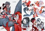 4_eyes 4_fingers absurd_res anal anatomically_correct anatomically_correct_genitalia andrealphus_(helluva_boss) animal_genitalia anthro ara_(genus) artist_name avian back_spines balls beak bird black_beak blitzo_(helluva_boss) blue_sclera blush bodily_fluids butt butt_grab canon_couple chest_tuft clenched_teeth cloaca cloaca_juice cloacal cloacal_penetration cloacalingus collage_(artwork) cum cum_in_cloaca cum_inside cum_on_penis deep_throat demon demon_humanoid erection eyebrows facial_markings feather_hair feather_tuft feathers feet fellatio fingers fluffy fluffy_chest forehead_markings forked_tail foursome frown galliform genital_fluids genitals glowing_pupils grey_body grey_feathers grin group group_sex hair half-closed_eyes hand_in_hair hand_on_butt hand_on_head head_markings heart_symbol hellaverse helluva_boss hi_res hooves horn horned_humanoid humanoid imp licking licking_lips lidded_eyes long_tail long_tongue looking_back looking_pleasured lying macaw macaw_demon male male/male markings minkinkas multi_eye multicolored_body narrowed_eyes neotropical_parrot nude nude_anthro nude_humanoid nude_male on_back on_top open_mouth oral oral_penetration orgy owl owl_demon parrot peafowl peafowl_demon penetration penile penile_penetration penis penis_in_cloaca phasianid pillow prehensile_tongue presenting presenting_cloaca presenting_hindquarters pseudo_hair pubes pubic_feathers pubic_mound raised_tail red_balls red_body red_eyes red_feathers red_penis red_sclera rimming saliva saliva_string scarlet_macaw sex shadow shaking sharp_teeth shivering short_hair signature simple_background smile spade_tail spiked_penis spiked_tail spikes spikes_(anatomy) spines spread_cloaca spread_legs spreading standing stolas_(helluva_boss) striped_horn striped_markings striped_tail stripes tail tail_feathers tail_grab tail_markings talons teeth text threesome toes tongue tongue_in_cloaca tongue_out touching_hair true_parrot tuft unusual_anatomy unusual_tail vassago_(helluva_boss) white_background white_beak white_body white_feathers yellow_sclera yellow_teeth