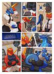 2026 9_panel_comic accessory accident anthro apology artist_name athletic_wear bakugan belt black_bottomwear black_clothing black_necktie black_pants blue_body bottomwear breasts bump butt clothed clothing co-worker collared_shirt color_coded_text comic crouching dialogue drago_(bakugan) dragon dragonoid_(bakugan) dress_shirt dropping dropping_paper dumbbell duo ellipsis english_text exercise facial_horn female footwear green_eyes grey_spikes gym gym_bottomwear gym_shorts helping hi_res high_heels holding_dumbbell holding_object horn inside kneeling levian_(watchit) looking_at_another male multiple_scenes muscular muscular_arms mythological_creature mythological_scalie mythology name_in_dialogue neck_spikes necktie nose_horn pants paper picking_up_papers purple_eyes purple_tongue red_body scales scalie scaly_tail sellon shirt shocked shoes shorts sign skirt tail tank_top text tight_clothing tight_shirt tight_topwear tongue topwear weightlifting weights white_clothing white_shirt white_topwear wingless_dragon workout yellow_spikes