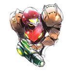  ario arm_cannon armor helmet metroid neon_trim samus_aran sketch varia_suit weapon 