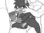 4chan_anon anal anal_penetration anthro anthro_penetrated axcel_the_dark_hedgehog big_penis bound double_handjob eulipotyphlan fan_character forced_open_mouth genitals group group_sex handjob hands_tied hedgehog huge_penis human human_on_anthro human_penetrating human_penetrating_anthro interspecies jerking_off_another larger_human long_tongue male mammal mouth_held_open muscular muscular_human nude open_mouth orgy painful_penetration penetration penile penis rough_sex sex simple_background sitting_on_cock size_difference smaller_anthro smaller_penetrated swinging_penis tongue trio white_background