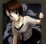  asou_misaki bad_id bad_pixiv_id blush breasts brown_eyes brown_hair cleavage dress fatal_frame fatal_frame_4 ghost medium_breasts regdic short_hair solo thighhighs you_gonna_get_raped 