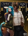 2025 anthro beard biped blue_hair blush blush_lines bottomwear bulge butt butt_grab canid canine canis clothed clothing digital_media_(artwork) doodle_dip dress duo ears_down english_text equid equine erection erection_under_clothing facial_hair femboy fox hair hand_on_butt hi_res horse hybrid kenta_(hobbywriter07) long_hair male mammal muscular pants party pivoted_ears shirt short_hair signature speech_bubble text topwear trans_(lore) trans_woman_(lore) wide_hips wolf