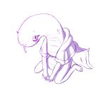 2022 4_toes 5_fingers ambiguous_gender anthro bearyboo biped blush cape capelet cel_shading clothing colored_line_art digital_drawing_(artwork) digital_media_(artwork) elden_ring feet female_(lore) fingers forked_tongue fromsoftware full-length_portrait hands_on_ground hi_res high-angle_view kneeling legged_snake long_neck manserpent monochrome nude plantigrade portrait purple_line_art reptile scales scalie semi-anthro shaded simple_background sketch snake snout solo tail tapering_tail toes tongue tongue_out ventral_scales white_background wide_crotch zorayas