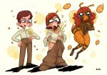 4_eyes anthro arthropod bee blue_eyes brown_body brown_fur bubbalossom female flying forced forced_transformation fur gender_transformation hair hi_res human_to_anthro hymenopteran insect male male_to_female mtf_transformation multi_eye orange_body orange_fur red_hair shrinking size_transformation species_transformation striped_body striped_fur stripes transformation transformation_sequence wings