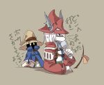 2025 4_fingers accessory ambiguous_anthro ambiguous_gender annoyed anthro arms_bent black_body black_mage_(final_fantasy) blue_clothing blue_coat blue_topwear brown_background burmecian claws clothed clothed_ambiguous clothed_anthro clothed_humanoid clothing coat container cravat cup digital_drawing_(artwork) digital_media_(artwork) drinking_glass duo empty_eyes female_(lore) final_fantasy final_fantasy_ix finger_claws fingers freya_crescent fully_clothed fully_clothed_ambiguous fully_clothed_anthro fully_clothed_humanoid furgonomics glass glass_container glass_cup green_eyes hair handwritten_text hat headgear headwear hi_res holding_container holding_cup holding_drinking_glass holding_glass holding_object holding_wine_glass humanoid iris japanese_text male_(lore) mammal red_clothing red_coat red_topwear rodent shaded simple_background simple_eyes snout square_enix tail tail_accessory text topwear translation_request uni-6 vivi_ornitier white_hair white_sclera wine_glass wizard_hat yellow_eyes
