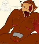 absurd_res ambiguous_gender andromorph angry antennae_(anatomy) anthro blush body_blush brown_body brown_fur canon_x_oc caucasian cave_tubby dewlap_(anatomy) disfigured electronics fan_character fur genitals hi_res intersex intersex/male light_tubby male mastectomy_scar muscular muscular_anthro muscular_male narrowed_eyes no.1cavetubbykisser not_safe_for_work pattern_background pubes rule34.xxx scar simple_background sitting sitting_on_ground slendytubbies solo spread_legs spreading teletubbies teletubby television text trans_(lore) trans_man_(lore) vulva vulva_blush white_body white_fur