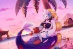 3:2 absurd_res accessory anthro aquatic ashenheart_(sharow_loux) beach beach_towel bib bib_only big_breasts blonde_hair blue_body blue_eyes blue_scales breasts building busty_feral cake canid canine cleavage clothed clothing dessert duo eyewear female fennekin feral feral_on_top fin flower flower_bracelet flower_in_hair food fruit fur generation_6_pokemon generation_7_pokemon glasses grey_body grey_fur hair hair_accessory heart_eyes heart_symbol hi_res hug inner_ear_fluff larger_female larsspawn long_hair male male/female mammal nintendo oran_berry palm_tree paws pecha_berry pinniped plant pokemon pokemon_(species) pokemon_berry primarina red_body red_eyes red_fur rock rock_formation scales sea seroze_(seroze) shiny_pokemon size_difference sky smaller_male smile sunscreen sunset towel tree tuft vitamin water white_body