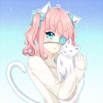 1:1 accessory ambiguous_gender animal_humanoid anthro bow_ribbon cat_humanoid duo eye_patch eyewear felid felid_humanoid feline feline_humanoid female feral hair hair_accessory hair_bow hair_ribbon humanoid looking_at_viewer low_res mammal mammal_humanoid ribbons tail yumemin