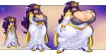 age_progression anthro better_version_at_source big_breasts breast_expansion breasts butt butt_expansion cleavage clothed clothing crown dress eulipotyphlan expansion female headgear hedgehog mammal mature_female purple_body queen_aleena_hedgehog sega solo sonic_the_hedgehog_(series) sonic_underground thick_thighs thigh_expansion transformation unrealexpectation white_clothing white_dress