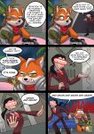 absurd_res accessory angry annoyed anthro arm_support bared_teeth bulging_eyes canid canine clothing comic dialogue dragging_another english_text fox fox_mccloud fur furniture gesture glaring gloves green_eyes gun hair hand_gesture hand_on_hip handgun hands_out handwear hi_res human inside kerchief leaning_on_elbow leaning_on_table logo looking_at_viewer male male_human mammal mohawk neckerchief necktie neckwear nintendo obscured_eyes orange_body orange_fur palm_tree pistol plant pointing pointing_at_another ponytail ranged_weapon screaming smile sofa space spacecraft speech_bubble star_fox suit talking_to_viewer teeth text the_lost_cinnamon_roll the_simpsons tie_clip tired topwear tree vehicle vest waving_hand weapon widow's_peak