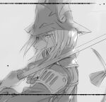 2025 accessory anthro burmecian clothed clothed_anthro clothed_female clothing coat cravat digital_drawing_(artwork) digital_media_(artwork) eye_through_hair eyebrows eyelashes female female_anthro final_fantasy final_fantasy_ix fingers freya_crescent furgonomics glistening glistening_eyes greyscales hair half-length_portrait hat headgear headwear hi_res holding_object iris kemono looking_at_viewer mammal monochrome mouth_closed portrait rodent sketch snout solo square_enix tail tail_accessory topwear translucent translucent_hair uni-6