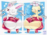 absurd_res accessory anthro ass_clapping big_breasts big_butt bird_dog blue_eyes boots breasts butt canid canine canis cavalier_king_charles_spaniel cherry_blossom clothing domestic_dog duo female flower flower_crown fluffy_ears footwear fur hair_accessory hairclip hare heart_symbol hi_res high_heeled_boots high_heels huge_butt hunting_dog japanese_hare jewelpet lagomorph leporid long_ears looking_back mammal moonix_xero one_eye_closed onomatopoeia plant prunus_(flower) rabbit red_eyes ruby_(jewelpet) sanrio sapphie_(jewelpet) sega_fave shoes shortstack smile sound_effects spaniel text tight_clothing toy_dog twerking white_body white_fur wink yellow_body yellow_fur