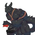 1:1 balls bdsm belly big_balls big_penis black_body black_penis bondage bound dragon dreamworks erection european_mythology fury_(httyd) genitals glans hi_res how_to_train_your_dragon huge_penis male muscular muscular_male mythological_creature mythological_scalie mythology night_fury nipples penis restraints rope rope_bondage scalie simple_background slightly_chubby solo tail thick_thighs toothless vein veiny_penis western_dragon white_background yaiski