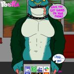 1:1 abs absurd_res anthro artist_logo cellphone clothed clothing collar colored_nails dialogue electronics facial_piercing first_person_view forked_tongue goat_(movie) hi_res inside_train jacket komodo_dragon lizard logo male modo_olachenko monitor_lizard motion_blur mouth_piercing musclegut muscular nails navel nose_piercing open_clothing open_jacket open_mouth open_topwear pecs phone phone_camera piercing pookashifts pupils reptile scalie septum_piercing signature solo speech_bubble spiked_collar spikes teeth text tongue tongue_piercing topwear yellow_eyes