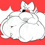 1:1 anthro belly big_belly blush boy_kisser_(meme) callmecringe domestic_cat eyes_closed felid feline felis huge_belly hyper hyper_belly male mammal meme moobs navel open_mouth silly_cat_(mauzymice) solo wobblyartz