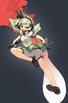  bad_id bad_pixiv_id black_hairband bloomers dress_shirt flying_kick ghost hairband katana kicking konpaku_youmu konpaku_youmu_(ghost) kurobuta_gekkan open_clothes open_vest shirt short_hair silver_hair solo sword touhou underwear vest weapon 