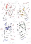 2023 absurd_res anthro bust_portrait canid canine canis domestic_pig dudenahuel english_text eye_scar eyewear facial_scar five_o'clock_shadow group hi_res iberian_wolf lagomorph leporid male mammal maned_wolf nahuel_(dudenahuel) portrait rabbit richard_(dudenahuel) roy_(dudenahuel) samuel_(dudenahuel) scar scruffy sketch suid suine sunglasses sus_(pig) text wearing_sunglasses wolf yorkshire_pig
