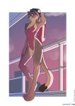 anthro athletic barefoot black_hair breasts brown_body brown_fur building camel_toe cheek_tuft cheska clothed clothing colored cougar digitigrade dipstick_tail dusk facial_tuft feet felid feline female fence foxboy83 full-length_portrait fur green_eyes hair hi_res highlights_(coloring) lifeguard mammal markings navel_outline nipple_outline one-piece_swimsuit outside pink_clothing pink_highlights pink_one-piece_swimsuit pink_swimwear portrait shaded short_hair sky small_breasts solo standing swimwear tail tail_markings tan_body tan_fur tight_clothing tuft whistle_(object)