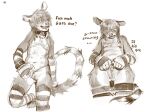 american_opossum andromorph anthro bikini bodily_fluids braces bren_(mourph) clothing clothing_aside collar ear_piercing facial_piercing fingerless_gloves genitals gloves grin handwear intersex legwear low-angle_view mammal markings marsupial mastectomy_scar micro_bikini mourph multi_nipple nipple_piercing nipples nose_piercing panties panties_aside pattern_clothing pattern_legwear pattern_thigh_highs piercing ring scar septum_piercing simple_background sketch smile solo standing striped_clothing striped_legwear striped_markings striped_tail striped_thigh_highs stripes sweat sweatdrop swimwear tail tail_markings thigh_highs two-piece_swimsuit underwear underwear_aside vulva white_background