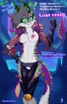 animate_inanimate anthro aroused blue_hair bodily_fluids breasts charr clothing cover cover_art domestic_cat drooling fangs felid feline felis female fur genitals green_eyes grey_body grey_fur guild_wars hair heat_(temperature) hi_res horn kyu-maru living_clothing mammal mimic nipples open_mouth restrained restrained_by_tentacles saliva sex solo teeth tentacle_sex tentacles vulva wardrobe_malfunction white_body white_fur
