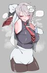  1girl absurdres aoielsol arm_up armpit_crease armpit_focus armpits blue_archive blush commentary_request disembodied_hand doodle_sensei_(blue_archive) embarrassed gloves grabbing_another's_arm half_gloves heart highres jacket necktie paper_on_head pencil_skirt pink_hair sensei_(blue_archive) shirt short_hair skirt sleeveless sleeveless_shirt solo_focus spoken_blush spoken_heart white_jacket white_skirt 