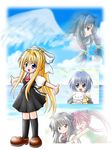  air chibi kamio_misuzu kannabi_no_mikoto kirishima_kano long_hair michiru_(air) multiple_girls potato_(air) school_uniform short_hair toono_minagi wings yuua 