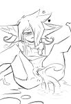 absurd_res after_sex anus bedroom_eyes bodily_fluids clothed clothing cross-popping_vein cum cum_from_vagina cum_in_vagina cum_inside cum_puddle cum_splatter digital_drawing_(artwork) digital_media_(artwork) excessive_cum excessive_genital_fluids female flat_chested genital_fluids genitals hair hair_down hair_over_eye hair_strands heart_symbol hi_res humanoid humanoid_pointy_ears imp leaking_cum long_hair lying messy_hair midna monochrome narrowed_eyes nintendo not_furry off_shoulder on_back on_ground pointy_ears presenting presenting_cum_inside seductive shirt sitting snoutless solo spread_legs spreading t-shirt the_legend_of_zelda tired tired_eyes topwear twili twilight_princess vulva