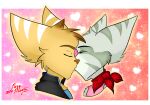 absurd_res alpha_channel anthro clothing duo eyes_closed female fur green_body green_fur hamish_turner_(ukz_james97) headshot_portrait heart_symbol hi_res jacket jade_gardiner kissing lombax male male/female mammal novamaxx portrait ratchet_and_clank scarf sony_corporation sony_interactive_entertainment sparkles topwear watermark white_body white_fur yellow_body yellow_fur