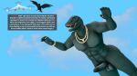 16:9 3d_(artwork) 4k abs absurd_res anthro avian balls bird cloud corvid corvus_(genus) crow digital_media_(artwork) drone drugged english_text epic_games erection eyes_closed falling falling_down fortnite genitals hi_res involuntary_erection jewelry komodo_dragon lizard male meteorsmash monitor_lizard nude nude_anthro nude_male oscine passerine pecs penis profanity reptile scalie sky solo substance_intoxication text thunder_(fortnite) unwanted_erection widescreen