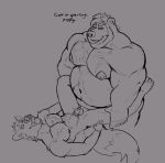 abs anthro athletic athletic_male barbell_piercing bear beard belly big_nipples bodily_fluids body_hair canid canine chastity_cage chastity_device chest_hair dialogue dominant dominant_male duo ejaculation english_text facial_hair fluffy fluffy_tail fox genital_fluids hands-free hi_res holding_leg larger_male leaking_precum looking_at_another looking_at_partner looking_pleasured male male/male male_penetrated male_penetrating male_penetrating_male mammal musclegut muscular muscular_arms muscular_male navel nipple_piercing nipples open_mouth overweight overweight_male pecs penetration piercing polar_bear precum sex size_difference sketch smaller_male smile standing submissive submissive_male tail tcw tcw_(character) text tongue tongue_out ursine weight_difference wheelbarrow