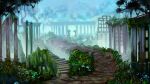 16:9 2014 absurd_res ancient building detailed_background flower grass hi_res path pillar plant shrub spacesmilodon tree vines vines_on_building widescreen zero_pictured