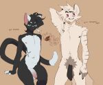 2026 anthro balls belly black_body black_fur black_hair black_nipples black_penis black_tail braided_hair colored darkened_balls darkened_genitalia dipstick_tail domestic_cat duo errato_(noirzvault) felid feline felis flaccid flat_colors foreskin fur genitals green_eyes grey_balls grey_pubes grey_stripes hair hand_behind_head hi_res humanoid_genitalia humanoid_penis looking_at_viewer male mammal markings multicolored_body multicolored_fur navel nerunaur nipples nude nude_male open_mouth penis pink_inner_ear pink_nipples pink_penis portrait pubes red_eyes scar signature simple_background slightly_chubby slightly_chubby_male spot_(noirzvault) standing stripes tail tail_markings teeth text three-quarter_portrait tongue tongue_out two_tone_body two_tone_fur unretracted_foreskin white_balls white_belly white_body white_chest white_ears white_fur white_hair white_tail_tip