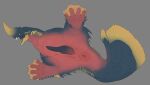 2023 aetherxov anus beotodus big_anus blue_body blue_head blue_penis capcom claws colored countershade_torso countershading digital_drawing_(artwork) digital_media_(artwork) feet feral fin genitals gradient_penis grey_background hi_res horn larynkir lying male membrane_(anatomy) monster_hunter multicolored_head on_side penis pink_torso piscine_wyvern puffy_anus scales simple_background solo spread_legs spreading tail tail_fin tailbutt tapering_penis teeth toes webbed_feet yellow_body yellow_eyes yellow_head yellow_horn yellow_scales