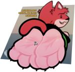 3_toes absurd_res alpha_channel anthro blurred_background blurred_foreground blush bodily_fluids claws dialogue dogeoisie domestic_cat duo feet felid feline felis foot_fetish foot_focus foot_lick goro_(mappy) hi_res licking looking_back macro male male/male mammal mappy mappy_(character) micro mouse murid murine rodent saliva soles toe_claws toe_wiggle toes tongue wrinkled_feet wrinkles
