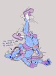 action_pose anthro athletic_wear balls blue_body blush bodily_fluids breasts clothing crying dialogue embarrassed english_text falling felid feline genitals glistening glistening_body gynomorph inkdoll intersex legwear mammal motion_lines penis pose shaking simple_background sketch solo sweat tears text thick_thighs thigh_highs under_boob vein veiny_penis wardrobe_malfunction wide_hips