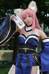  :3 animal_ears bare_shoulders cosplay detached_sleeves fate/extra fate_(series) flat_chest highres non-web_source photo pink_hair solo tamamo_(fate)_(all) tamamo_no_mae_(fate) tamamo_no_mae_(fate)_(cosplay) 