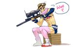  abs belt cosplay gun hat male_focus parody rifle scarf sniper_rifle solo team_fortress_2 tengen_toppa_gurren_lagann the_sniper thighhighs weapon yoko_littner yoko_littner_(cosplay) 