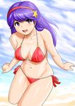  asamiya_athena bikini king_of_fighters kof purple_hair snk star swimsuit 