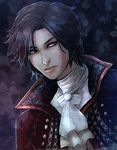  black_hair cravat granado_espada male_focus royalcat scowl solo wizard_(granado_espada) yellow_eyes 