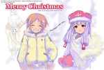  :d ^_^ ^o^ beret blush capelet christmas closed_eyes coat copyright_request english gloves grin hat hoon_park_jeong long_sleeves multiple_girls open_mouth red_gloves sidelocks smile teeth winter_clothes winter_coat zipper 